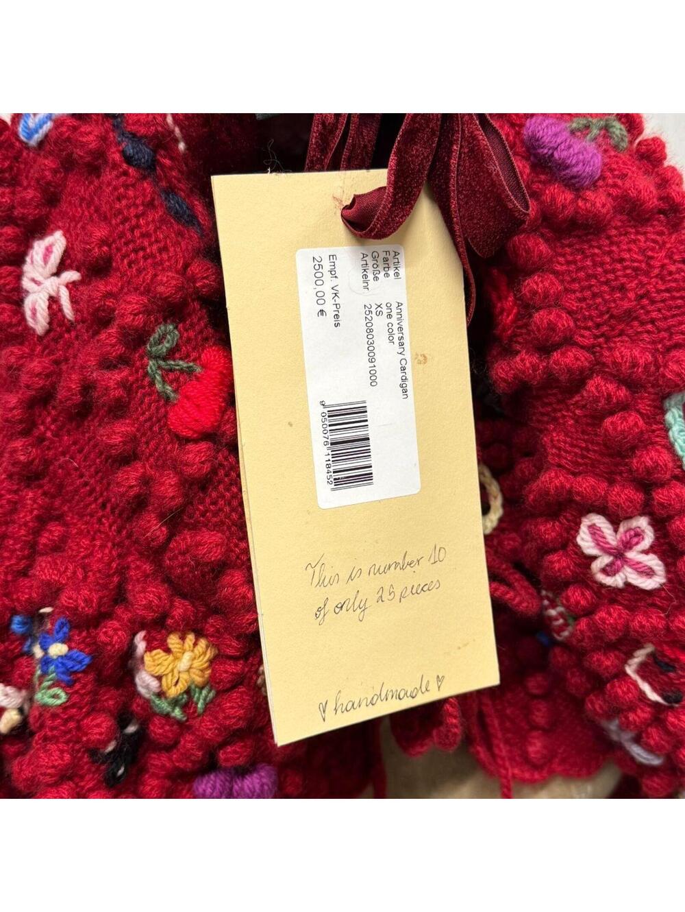 Ultra-Rare Michaela Buerger Lena Hoschek Red Anniversary Cardigan Cashmere 10/25 - Picture 8 of 8